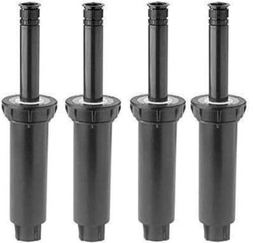 Rain Bird 1804VAN 1800 Series Professional 4 Inch Pop Up Sprinkler Head, 4 Pack - Lawn Sprinkler with Adjustable 0-360 Degree Arc Nozzle Pattern, Up to 15 Ft Spray Distance, 1/2 in NPT Threaded Inlet