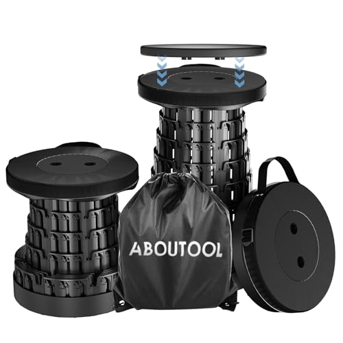 JarryStart Upgraded Collapsible Stool with Removable Cushion & Waterproof Carry Bag - Portable Folding Stool for Adults Camping Fishing Hiking - Lightweight Yet Sturdy Max 400lbs