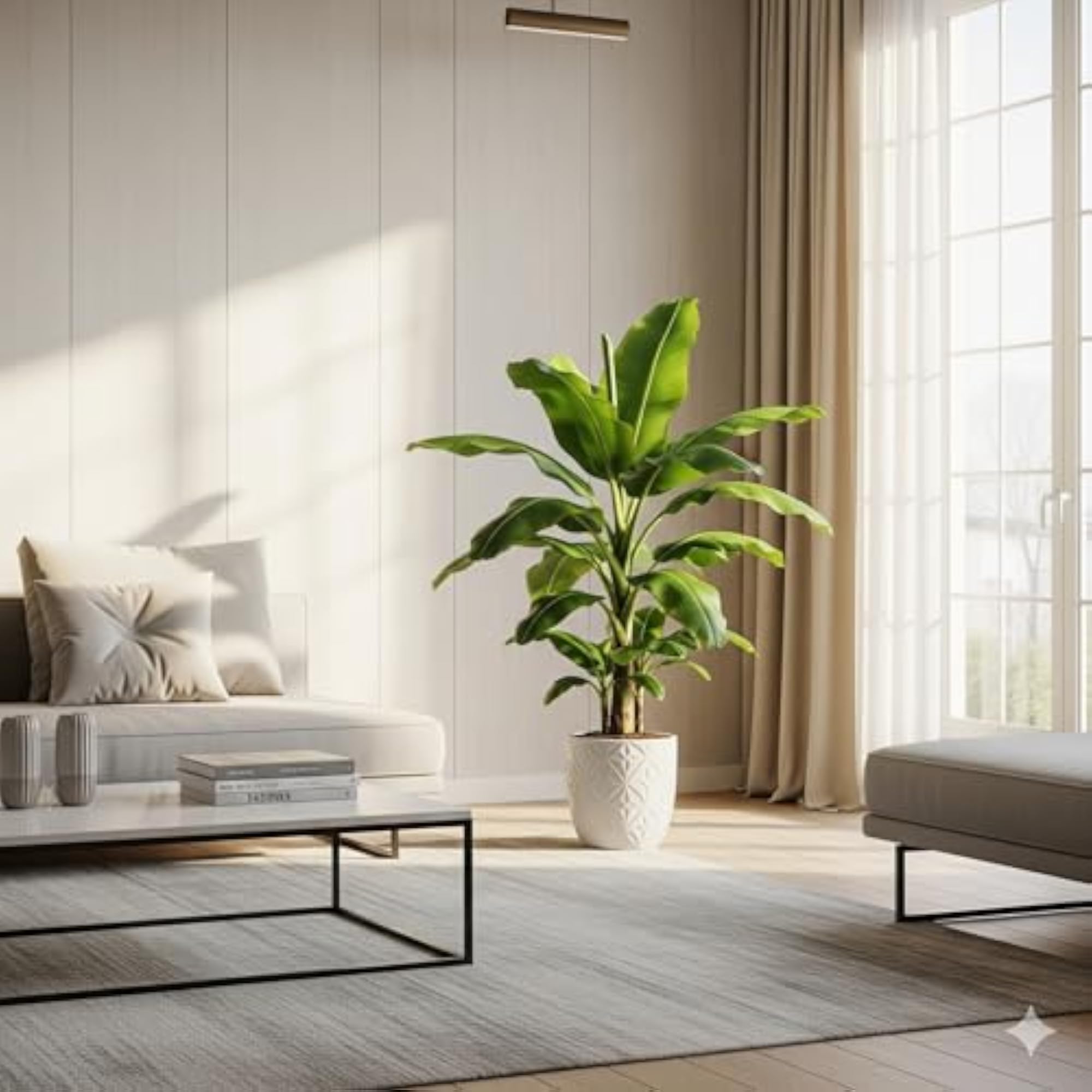 Artificial Tropical Plant with Large Leaves, 80 cm Tall