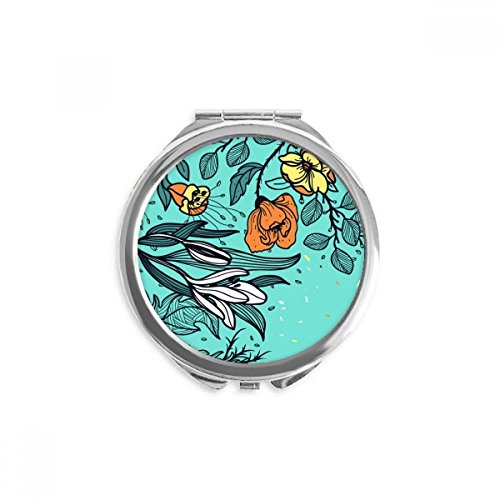 Miroir de poche compact fini les miroirs lourds et encombrants dessin lys multicolore portable