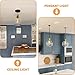 Modern LED Pendant Lamp, Chandelier Adjustable Height, Light Fixture with Glass Shade E26 Base, High Ceiling Hanging Lighting Tool with for Living Room Bedroom Dining Room Kitchen Island Office