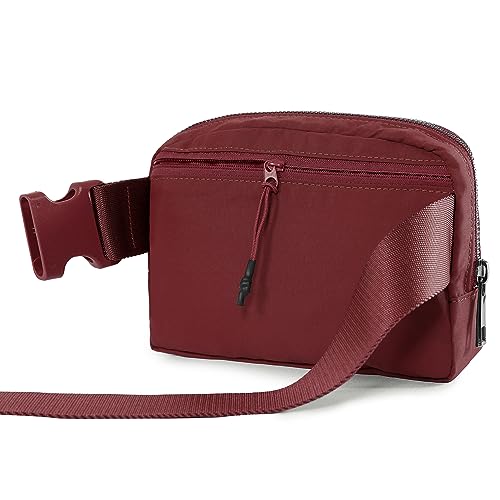 Image of ODODOS Unisex Mini Belt Bag with Adjustable Strap Small Fanny Pack for Workout Running Traveling Hiking, Wine