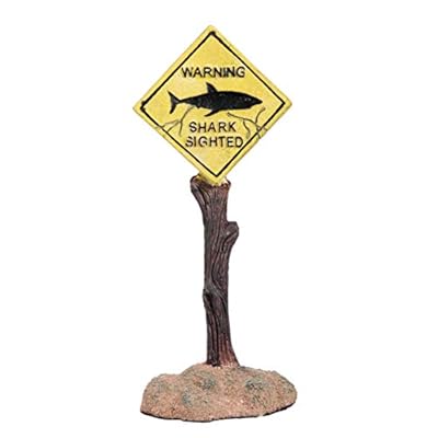 Balacoo Aquarium Funny Ornaments Shark Warning Signs Fish Tank Resin Decoration Craft Landscape Décor for Aquarium Fish Tank Home
