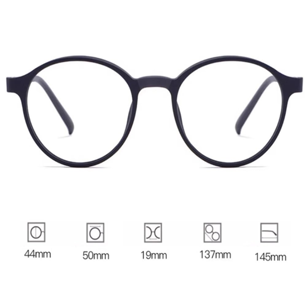 NILZA Redondo Gafas Presbicia para Hombres Mujeres Gafas De Lectura 1.27 1.75 Reading Glasses Gafas Luz Azul Anteojos Antifatiga (Color : Black, Size : 2.5X)
