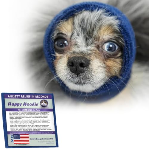 Image of Happy Hoodie The Original Dog & Cat Calming Band for Noise & Anxiety Relief | 2008 US brand. Compression fabric, soft & stretchy, reduces noise & eases stress during storms, fireworks, grooming and more!