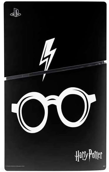 Skinit Decal Gaming Skin Compatible with PS5 Slim Disk Console - Officially Licensed Wizarding World Harry Potter Scar and Glasses Design Black - HRYPTR03 image 2 of 4 B0CP2XRYLC