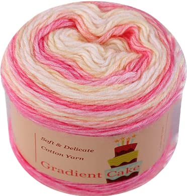 2-Pack Cotton Gradient Cake Yarn By Yonkey Monkey Art Rainbow Multicolor Comfy Yarn For Knitting Crochet Diy (1169) #TOP3