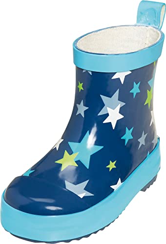 Playshoes Botas de Goma de Medio Eje, Botas De lluvia Unisex niños, Estrellas, 23 EU