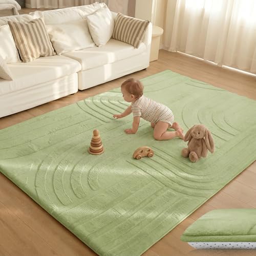 1.3" Thick Fluffy Baby Play Mat for Floor,Elasti Foam Padded Area...
