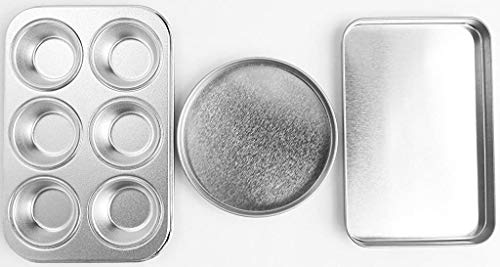 Quadrapoint Pan Set Compatible With Easy Bake Ultimate Oven Includes Cupcake Pan Rectangular Pan And Round Pan #TOP8