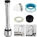 Produktbild 360° Drehbarer Wasserhahn Sprühkopf, BETOY Beweglicher Wasserhahn Küche Wasserhahn Sprühkopf Geeignet für Küche und Bad, Einfach zu Bedienen (Schwarz + Silber)