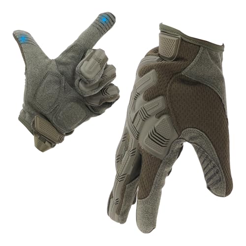 BULLSPANN Guantes De Motocicleta Táctiles 1 Par Poliéster para Motocross | Verde, Talla S, Circunferencia De Palma 19-21cm, Para Senderismo, Ciclismo, Caza, Escalada, Al Aire Libre