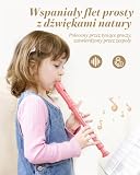 Eastar ERS-21GP, instrument z fletem prostym sopranowym dla dzieci, dla początkujących, niemiecka rękojeść z kluczem C, 3-częściowy zestaw do czyszczenia, nakładka na kciuk, torba bawełniana, tabela