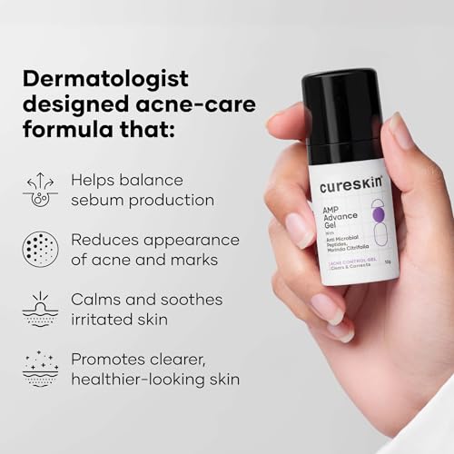 Image of Cureskin Acne Control Gel with Azelaic Acid, Mandelic Acid & Probiotics | Reduces Pimples, Blemishes & Excess Oil | For Oily & Acne-Prone Skin | 10 g