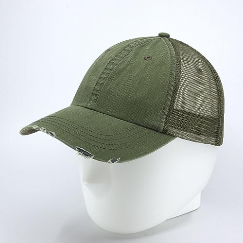 Image of The Vintage Year Distressed Cotton Unstructured Soft Mesh Breathable Adjustable Dirty Wash Dad Hat Trucker Baseball Cap