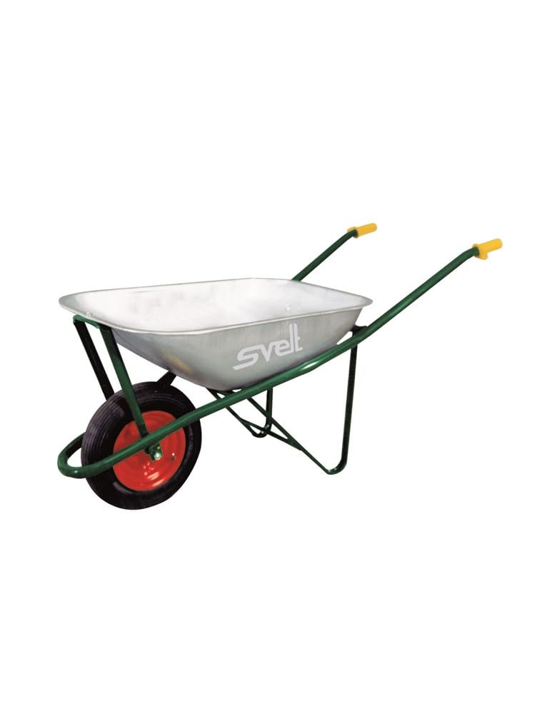 Svelt Carriola Professionale 75 litri in Acciaio,Facile da Montare, per Trasporto Materiali in Cantieri, Giardinaggio e Agricoltura