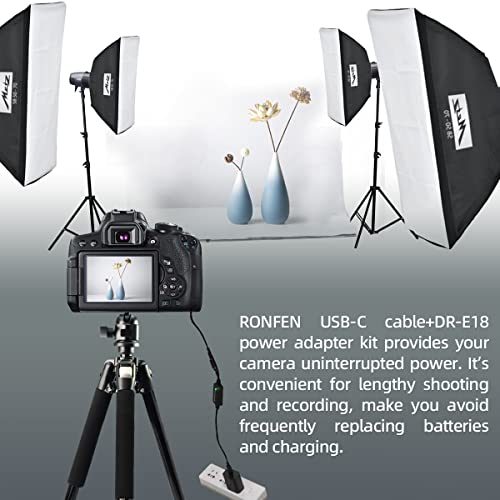 Image of DR-E18 DC Coupler LP-E17 Dummy Battery USB-C Cable PD Adapter ACK-E18 AC Power Adapter for Canon EOS Rebel SL3 SL2 T8i T7i T6i T6s 77D RP 850D 800D 760D 750D 200D Fully Decoded