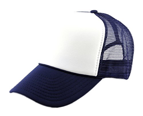 Image of NYFASHION101 Plain Mesh Trucker Hat - Breathable 6-Panel Daily Snapback Cap, Customizable Ideal for DIY Embroidery & Patches