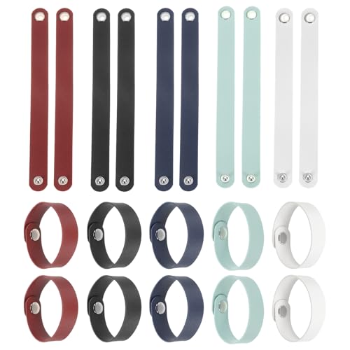 Pulseras de un solo broche de cuero liso para personalizar accesorios de hombre y mujer 20 uds