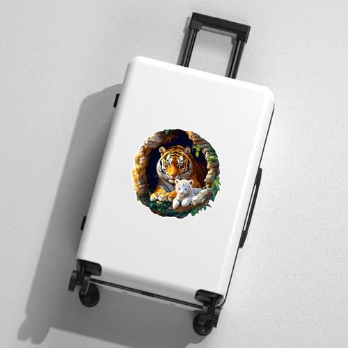Calcomanía vinilo tigre y cachorro diseño 3D removible miniatura 3