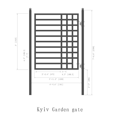 Image of ALEKO Driveway Pedestrian Gate | Metal Garden Gate | Pedestrian Door for Steel Gate | Anti-Rust Steel Gate | Kyiv | 5 ft.