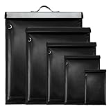 Bellamei 5 Pack Faraday Bags, Large Faraday Bag Emp Proof with Handle, Anti Tracking Faraday Cage for Phones & Laptops & Tablets & Radio & Car Keys, Fireproof & Waterproof Faraday Key Fob Protector