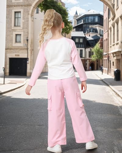 Image of Kucnuzki Toddler Baby Girl Clothes Long sleeve Fall Winter Shirt Tops Baggy Jeans Pants Set Kids Girls Outfits 2 Piece