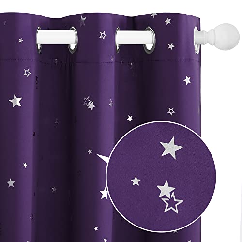 PONY DANCE Purple Blackout Curtains for Bedroom - Image 2