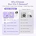 Kids Camera Instant Print, Dual-Lens 48MP Digital Camera for Christmas Birthday Gifts, 1080P Selfie Instant Cameras for Kids with 32GB Card, Print Digital Cameras for Girls Boys-Purple