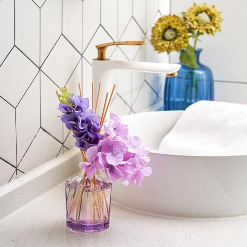 CocorrÍNa Fiore Diffusore Profumo Ambiente Con 8 Bastoncini Di Fragranza 250Ml- Ambra Viola, Naturale, Di Lunga Durata, Per La Camera Da Letto, L'ufficio, Il Bagno (Collezione Master) - 6