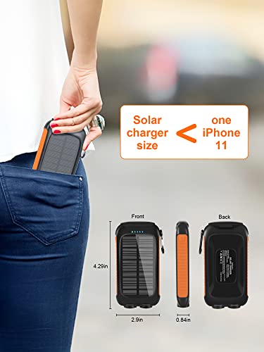 Solar Power Bank,Portable Charger 20000Mah Solar Charger,Usb-C External Backup Battery Power Pack With 3 Usb Port/2 Led Flashlight/Compatible For All Cell Phone, Tablets And Electronic Devices #TOP7