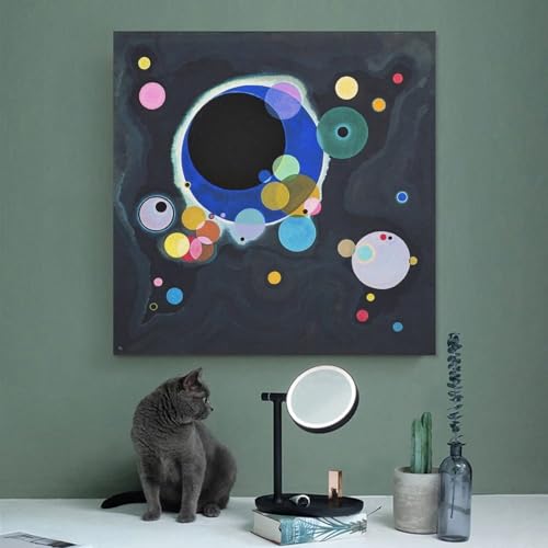 Toile Kandinsky Cercles 50 cm pour habiller un mur blanc sans vie - 3
