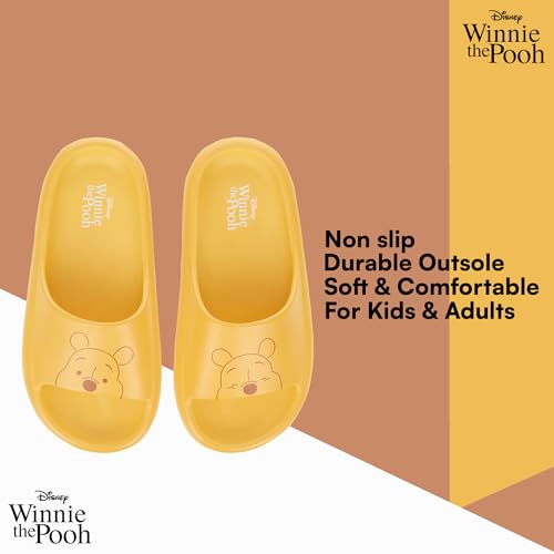 Disney Ladies Winnie The Pooh Slides - Ladies Classic Winnie The Pooh Comfort Foam Slide Sandals Winnie The Pooh Slip On Slides2