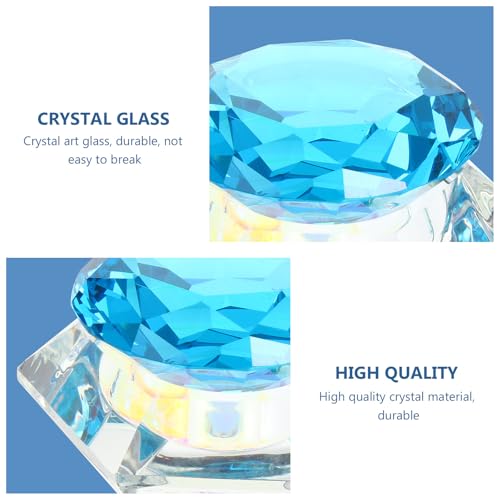 Vaso de cristal octagonal para manicura con tapa azul miniatura 7