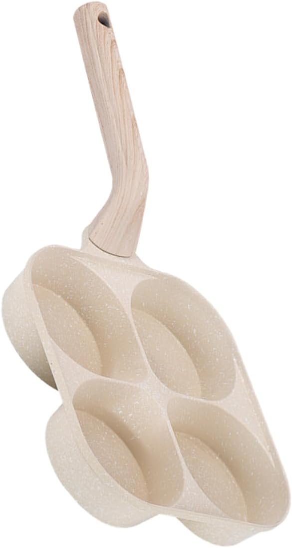 Deepened 4-cup Nonstick Egg Omelette Pan Aluminum Alloy Breakfast Frying Pan Divided Mold for Burgers and Eggs Suitable for Induction Cooktops