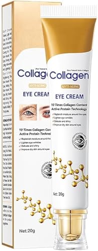 Crema antiarrugas para ojos con colágeno, crema antiedad reafirmante para ojos, reafirmante instantáneo, iluminador, difumina líneas de expresión y elimina ojeras