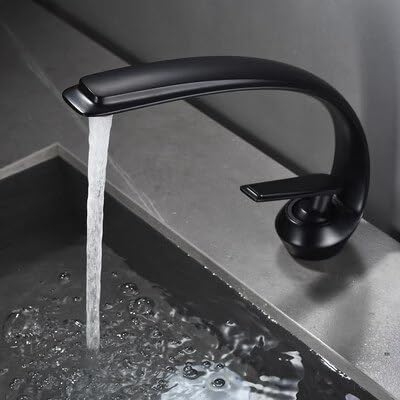 Robinet de salle de bain noir mitigeur lavabo eau chaude froide moderne or