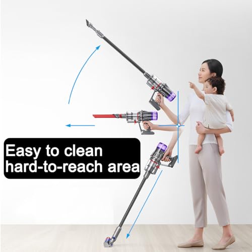 SpeHiate Verlängerungsrohr für Dyson V11 V15 V10 V8 V7 Stabstaubsauger, Ersatz Teleskoprohr Schnellspanner Verlängerungsstange Zubehör, 72cm-schwarz