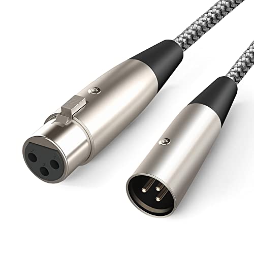 Cable de micrófono XLR macho a XLR arbusto (3M), cable XLR XLR macho a conector para micrófono, amplificador, mezclador o sistema de altavoces gris Cover