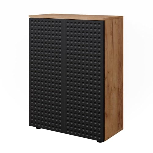 Vicco Midischrank Goldkraft Eiche/Grün Irma 60x81x30 cm - Badezimmermöbel, Zwei Türen bieten verdeckten Stauraum für Pflegeprodukte & Handtücher