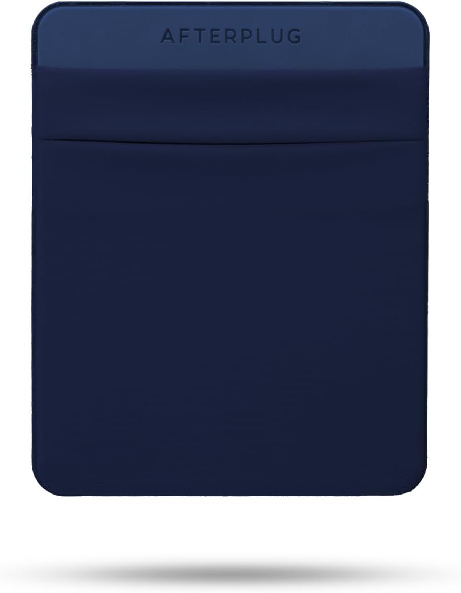 2-Pocket Adhesive Pouch for Laptop, Compatible with External 2.5" HDD, SSD, Magic Mouse, USB Cable and More - Blue
