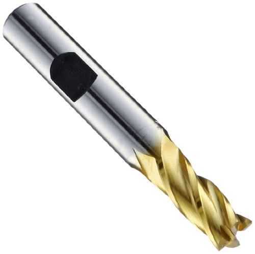 Image of 5160083 High Speed Steel (HSS) Square Nose End Mill, Inch, Weldon Shank, TiN Finish, 4 Flutes, 4.5 inch Overall Length, 1.2500 inch Cutting Diameter, 1.25 inch Shank Diameter