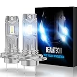 BEAMTECH H7 LED Bulbs,6000LM 6500K Xenon White 1:1 Mini Size Plug and Play No Adapter Required, Extr