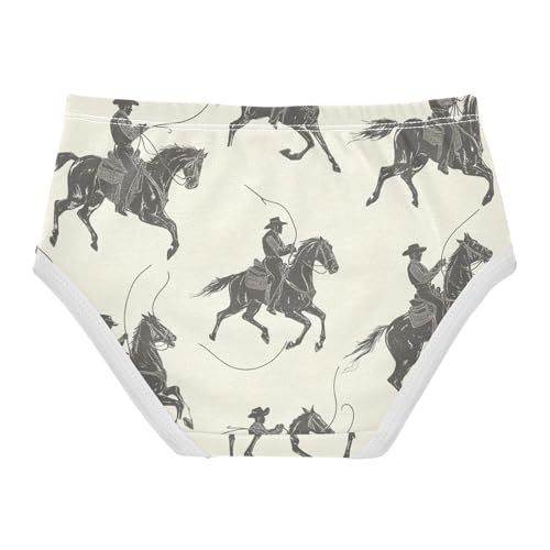 Cowboy Western Horseback Beige Toddler Underwear Custom 2t Cotton Panties Little Girl Aesthetic Kids Undies Briefs2