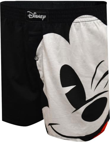 MJC Mens Disney's Mickey Mouse Big Wink Black Cotton Boxer Shorts2