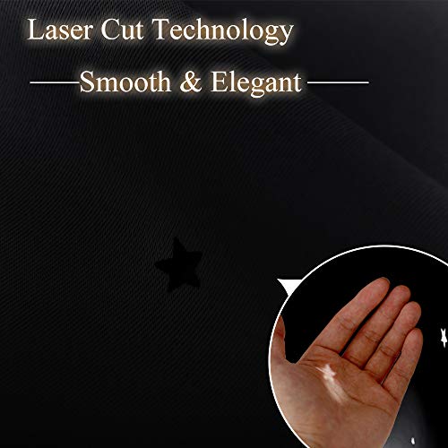 NICETOWN Star Laser Cut Blackout Grommet Top Window Curtains for Kids Bedroom or Nursery, Kids Curtains for Baby Nursery, Short Window Covering for Loft Bathroom, 1PC, 34 in x 63 in, Black - Image 3
