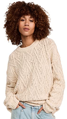 Free People Women's Isla Cable Knit Sweater, Tea, Tan, Off White, Xs #TOP18