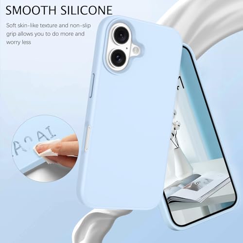 Telaso Case for iPhone 17, Liquid Silicone Soft Gel Rubber iPhone 17 Phone Case Slim Thin Phone Case with Microfiber Lining Protective Phone Cases Cover for Men Women, Light Blue by Telaso - Image 3