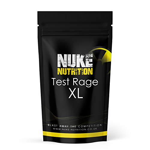 Nuke Nutrition Test Rage XL Testosterone Booster for Men | 120 Capsules | Anabolic Supplement to Enhance Male Testosterone Levels | Boost Lean Physique, Muscle Growth & Strength | Vegan & Easy Swallow