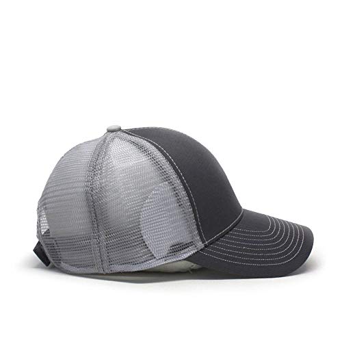 Vintage Year Plain Cotton Twill Mesh Adjustable Trucker Baseball Cap (Charcoalgray/Charcoalgray/Gray) #TOP2